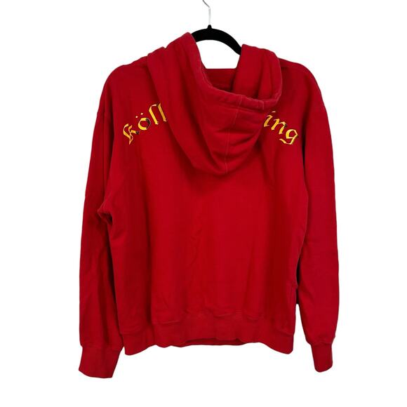 Deiters IM KARNEVAL Red Multicolor Rhinestone Skull Graphic Hoodie Mens Small - Picture 6 of 6